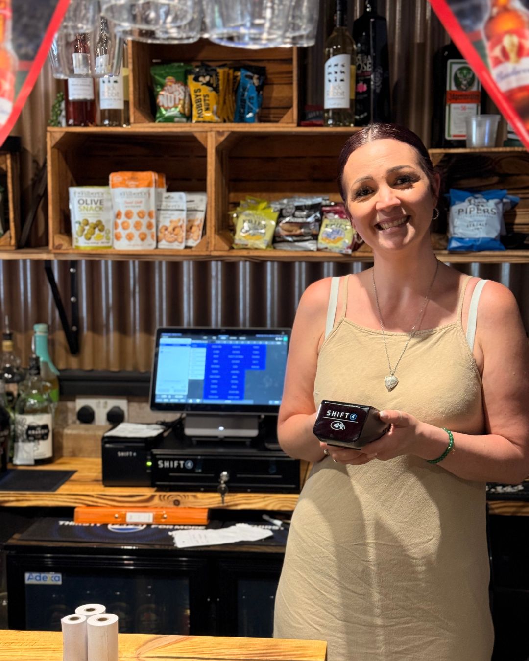 Local independent merchant with a Shift4 card terminal